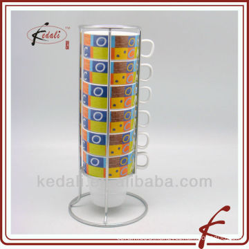 ceramic coffee cup with iron stand